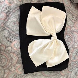Elegant Black and White Bow Top
